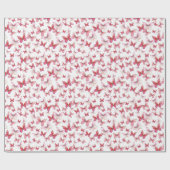 Niedlicher Rotschmetterling Muster Pastel Geschenkpapier (Flach)