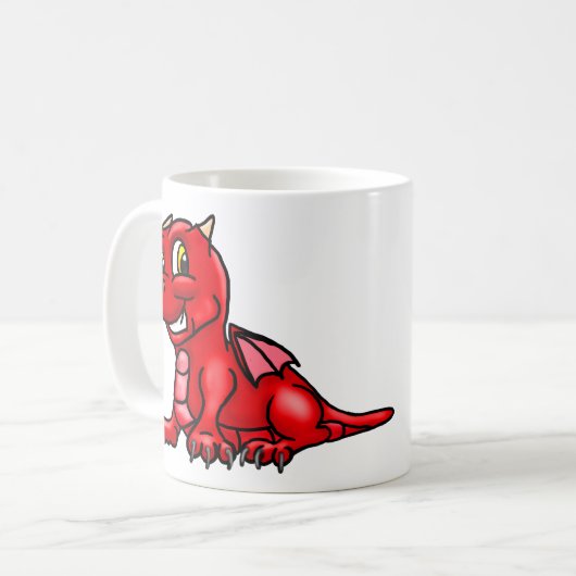 Niedlicher Rotschwanz-Drache Kaffeetasse (Vorderseite Links)