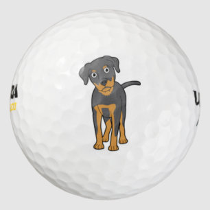 niedlicher Rottweil-Hund Golfball