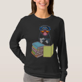 Niedlicher Rottweiler Welpe Hund Bookworm Passiona T-Shirt (Vorderseite)
