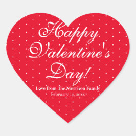 Niedlicher Rotweiße Polka-Punkte nach dem Valentin Herz-Aufkleber