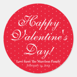 Niedlicher Rotweiße Polka-Punkte nach dem Valentin Runder Aufkleber