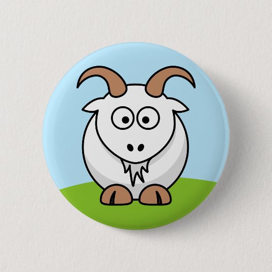 Niedlicher Round Cartoon Saanen Goat Button (Vorderseite)