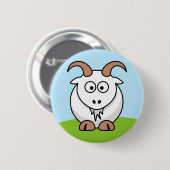 Niedlicher Round Cartoon Saanen Goat Button (Vorne & Hinten)