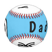 Niedlicher Round Happy Face Daddy Vathers Day Blue Baseball (Vorderseite)