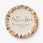 Niedlicher Rückgang der Liebe Foliage Baby Dusche Pappteller (Vorderseite)
