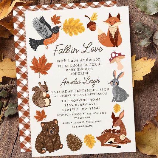 Niedlicher Rückgang der Liebe Tiere Herbst Kinderd Einladung