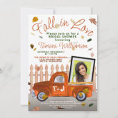 Niedlicher Rückgang in Liebe Foto QR Orange Lkw-Du Einladung (Vorderseite)