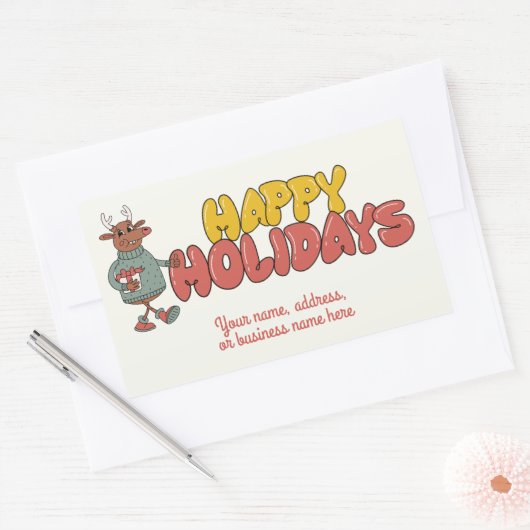 Niedlicher Rudolf Rechteckiger Aufkleber (Umschlag)