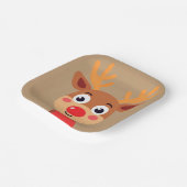 Niedlicher Rudolph der Papiertafel für die rote Na Pappteller (Gewinkelt)