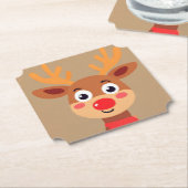 Niedlicher Rudolph der Red Nose Rentier Paper Unte Untersetzer (angewinkelt)