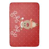 Niedlicher Rudolph der Rotnasen-Rentier-Cartoon Badematte (Vorderseite Vertikal)