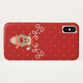 Niedlicher Rudolph der Rotnasen-Rentier-Cartoon Case-Mate iPhone Hülle (Rückseite (Horizontal))