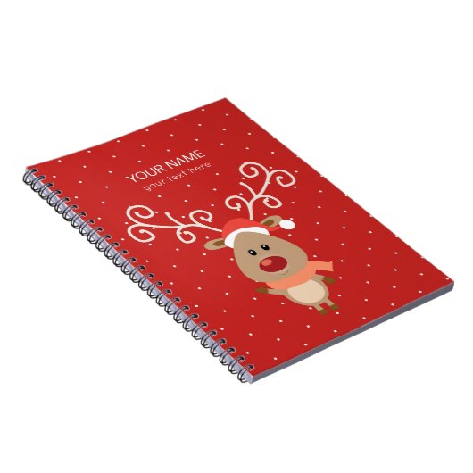 Niedlicher Rudolph der Rotnasen-Rentier-Cartoon Notizblock (Rechte Seite)