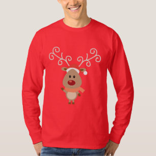 Niedlicher Rudolph der Rotnasen-Rentier-Cartoon T-Shirt