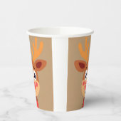 Niedlicher Rudolph des Papierbechers mit der roten Pappbecher (Links)