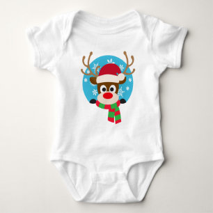 Niedlicher Rudolph The Red Nose Rentier Baby Bod Baby Strampler