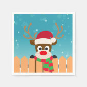 Niedlicher Rudolph The Red Nose Rentier | Napkin Serviette (Vorderseite)