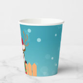 Niedlicher Rudolph The Red Nose Rentier | Papier-C Pappbecher (Links)