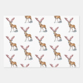 Niedlicher Rudolph The Rentier Christmas Watercolo Geschenkpapier Set (Vorderseite)