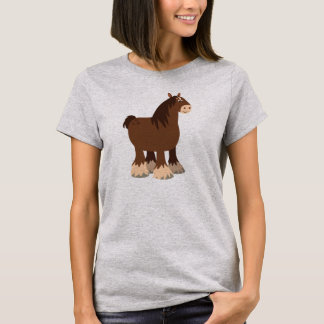 Niedlicher ruhiger Cartoon Shire Horns Women T - S T-Shirt