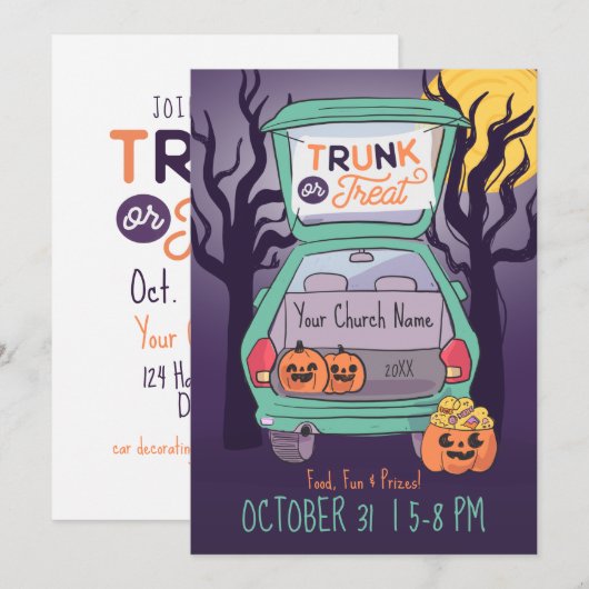 Niedlicher Rumpf oder Leckerei - Einladung (Vorne/Hinten)