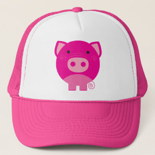 Niedlicher runder Schwein-Cartoon Truckerkappe
