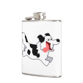 Niedlicher Running Cartoon Border Collie Hip Flask Flachmann (Links)