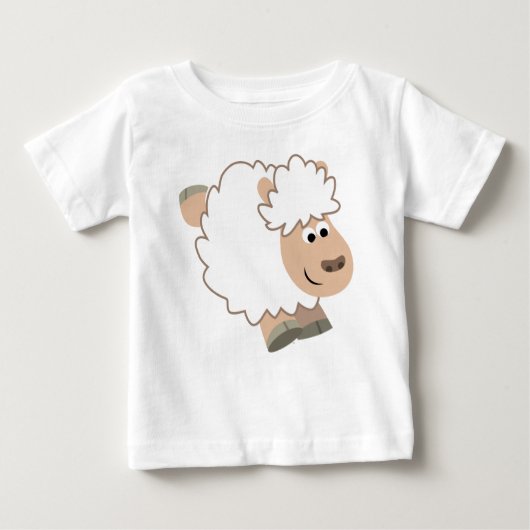 Niedlicher Running Cartoon Sheep Baby T - Shirt (Vorderseite)