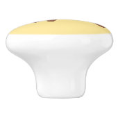 Niedlicher Running Fox auf Gelb Keramikknauf (Seitenansicht)