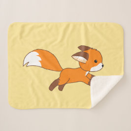 Niedlicher Running Fox auf Gelb Sherpadecke