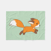 Niedlicher Running Fox auf Green Fleecedecke (Vorderseite (Horizontal))