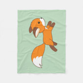 Niedlicher Running Fox auf Green Fleecedecke (Vorderseite)