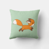 Niedlicher Running Fox auf Green Kissen (Rückseite)