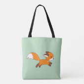 Niedlicher Running Fox auf Green Tasche (Rückseite)