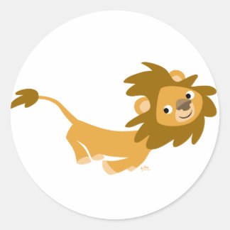 Niedlicher Running Lion Rundaufkleber Runder Aufkleber