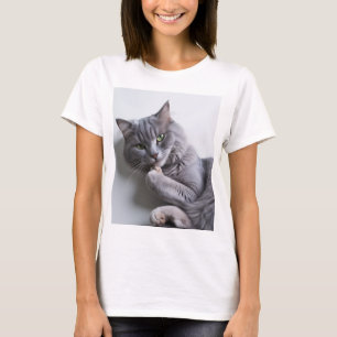 Niedlicher russischer Blauer T - Shirt