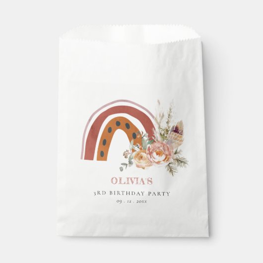 Niedlicher Rust Boho Bläschen Regenbogen jedes Alt Geschenktütchen (Vorderseite)