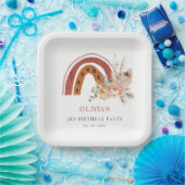 Niedlicher Rust Boho Bläschen Regenbogen jedes Alt Pappteller (Party)