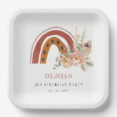 Niedlicher Rust Boho Bläschen Regenbogen jedes Alt Pappteller (Vorderseite)