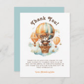 Niedlicher Rustikaler Bär mit Balloons Babydusche Einladung (Vorne/Hinten)