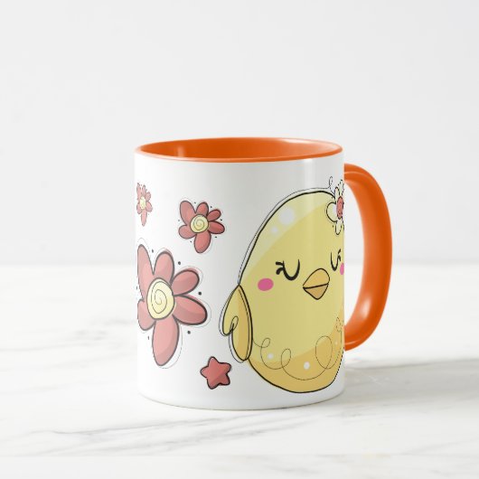 Niedlicher rustikaler Hühnerkaffee Tasse (VorderseiteRechts)