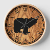 niedlicher rustikaler Schwarzbär Uhr (Vorderseite)