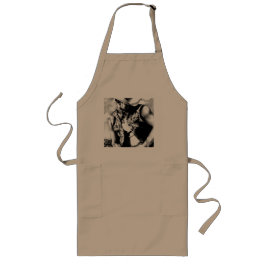 Niedlicher rustikaler Western Cowboy Zeichnend mod Lange Schürze