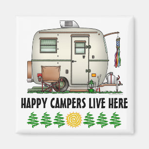 Niedlicher RV Vintag Glass Ei Camper Trailer Magnet