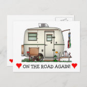 Niedlicher RV Vintag Glass Ei Camper Trailer Postkarte (Vorne/Hinten)