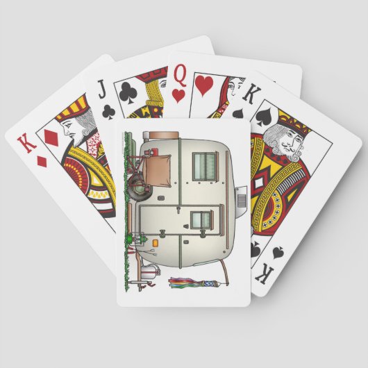 Niedlicher RV Vintag Glass Ei Camper Trailer Spielkarten (Rückseite)