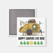 Niedlicher RV Vintag Teardrop Camper Trailer Magnet (Vorderseite/Rückseite)