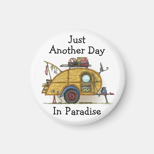 Niedlicher RV Vintag Teardrop Camper Trailer Magnet (Vorne)