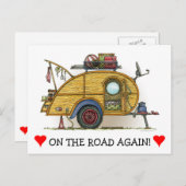 Niedlicher RV Vintag Teardrop Camper Trailer Postkarte (Vorne/Hinten)